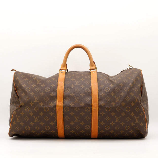 Sac de voyage Louis Vuitton Keepall 55 toile Monogram vue de face occasion authentique — AMANA Vintage