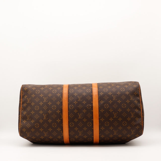 Détail de la fermeture éclair Louis Vuitton Keepall Toile Monogramme occasion authentique — AMANA Vintage