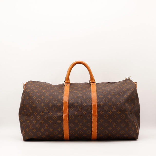 Sac de voyage Louis Vuitton Keepall 55 toile Monogram vue de face occasion authentique — AMANA Vintage