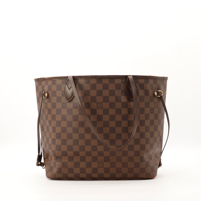 Louis Vuitton Neverfull MM Damier Ebene vue de trois quarts droit occasion — AMANA Vintage
