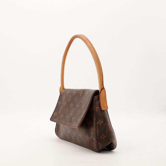 Louis Vuitton Mini Looping profil droit toile Monogram anse vachette — AMANA Vintage