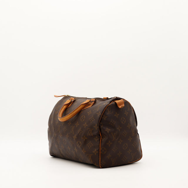Louis Vuitton Speedy 30 vue de dessous fond toile monogramme — AMANA Vintage