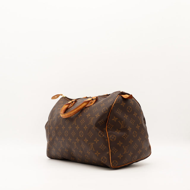 Louis Vuitton Speedy 35 vue trois quarts arrière toile Monogramme — AMANA Vintage
