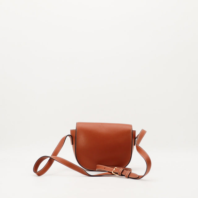 Sac Celine Triomphe cuir camel vue de dos bandoulière occasion authentique — AMANA Vintage