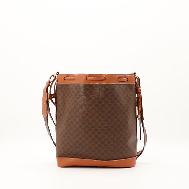 Sac seau Céline Macadam vue arriere bandouliere reglable occasion authentique — AMANA Vintage