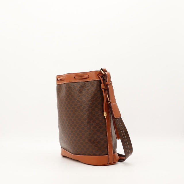 Sac seau Céline Macadam profil cuir camel occasion authentique — AMANA Vintage