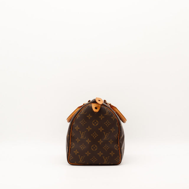 Louis Vuitton Speedy 30 vue de côté gauche toile monogramme occasion — AMANA Vintage