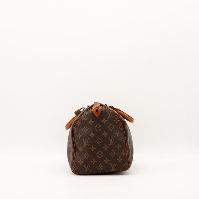 Louis Vuitton Speedy 30 vue de côté profil toile Monogram — AMANA Vintage