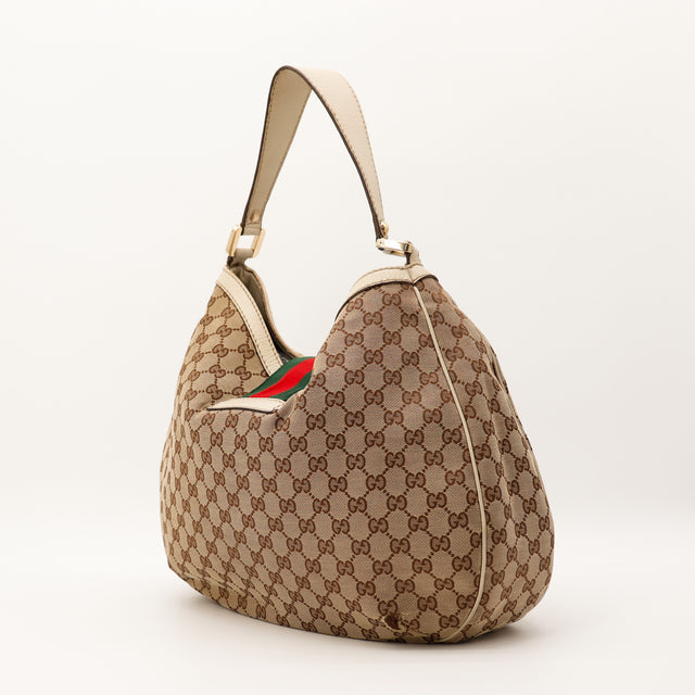Gucci Hobo Web vue de trois quarts droit toile GG Canvas occasion — AMANA Vintage