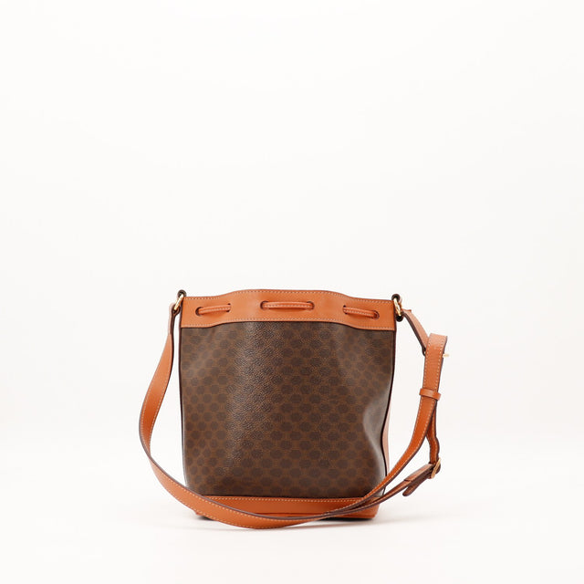 Sac seau Céline Macadam vue arrière toile monogrammée occasion authentique — AMANA Vintage