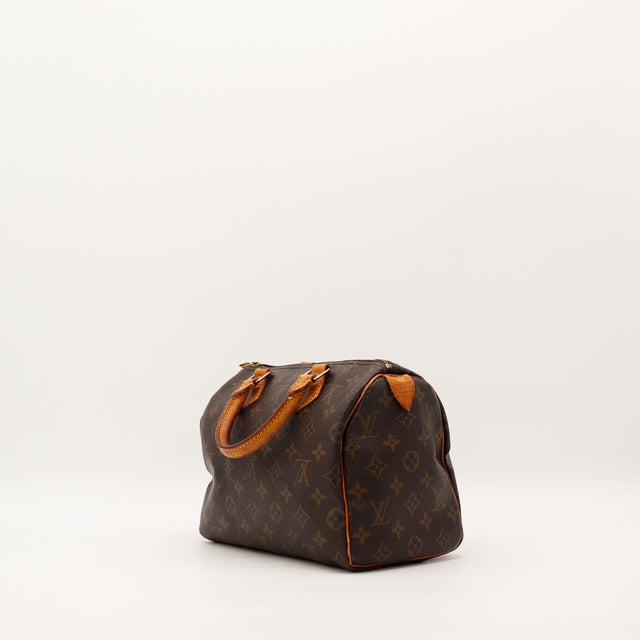 Vue de trois quarts arrière Louis Vuitton Speedy 25 anses vachette — AMANA Vintage