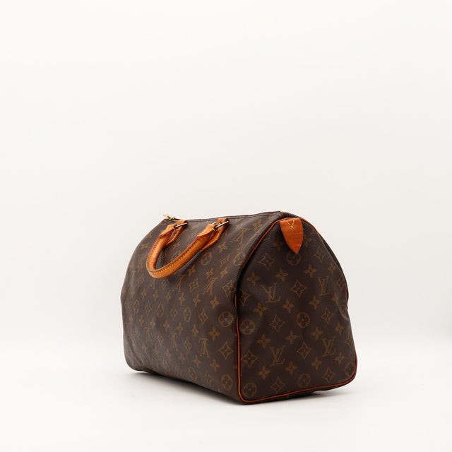 Vue trois quarts gauche Louis Vuitton Speedy 35 — AMANA Vintage