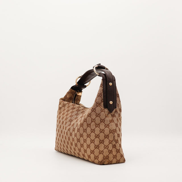 Sac Gucci Hobo Horsebit profil anse cuir marron occasion authentique — AMANA Vintage