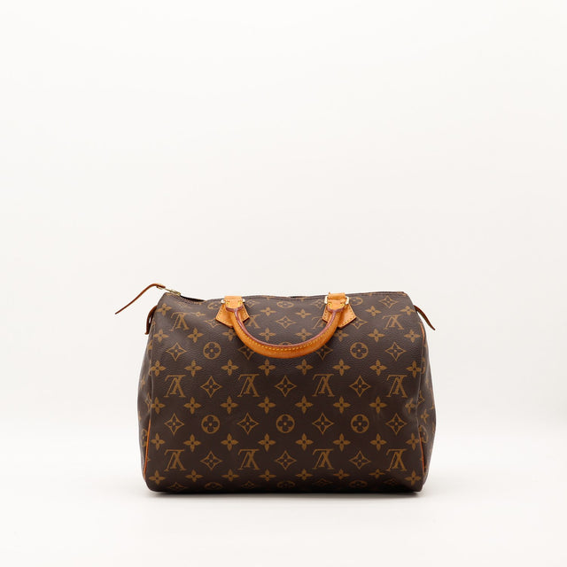 Louis Vuitton Speedy 35 vue de face arrière toile monogramme propre — AMANA Vintage