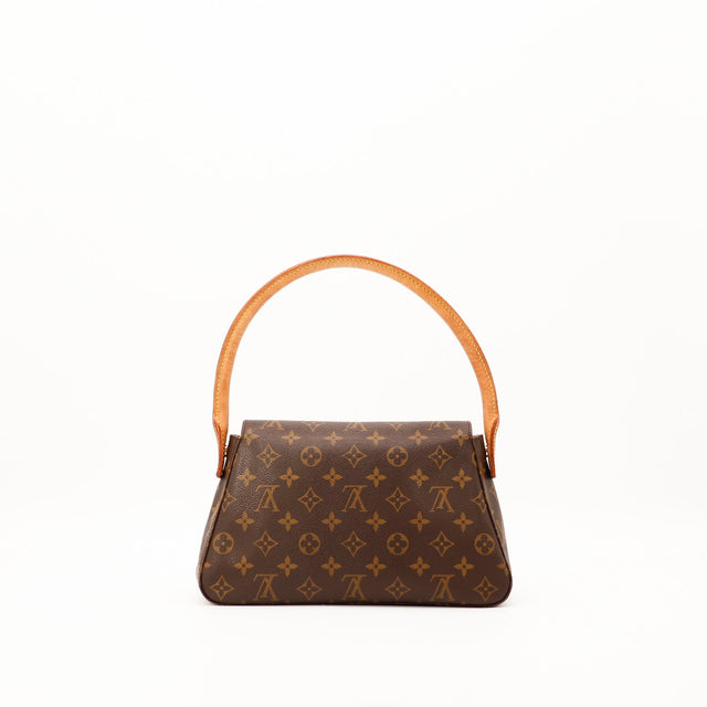 Sac Louis Vuitton Mini Looping vue arrière toile Monogram occasion authentique — AMANA Vintage
