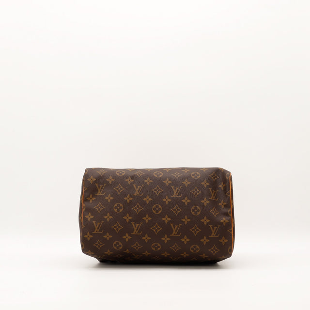 Louis Vuitton Speedy 35 vue de dessous fond toile Monogram — AMANA Vintage