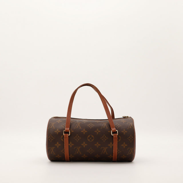 Louis Vuitton Papillon 26 anses cuir vachette patine caramel occasion authentique — AMANA Vintage