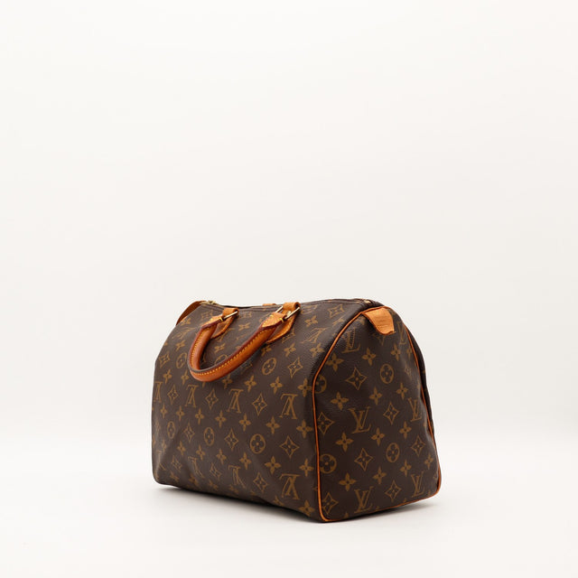 Louis Vuitton Speedy 30 vue trois quarts gauche toile monogram — AMANA Vintage
