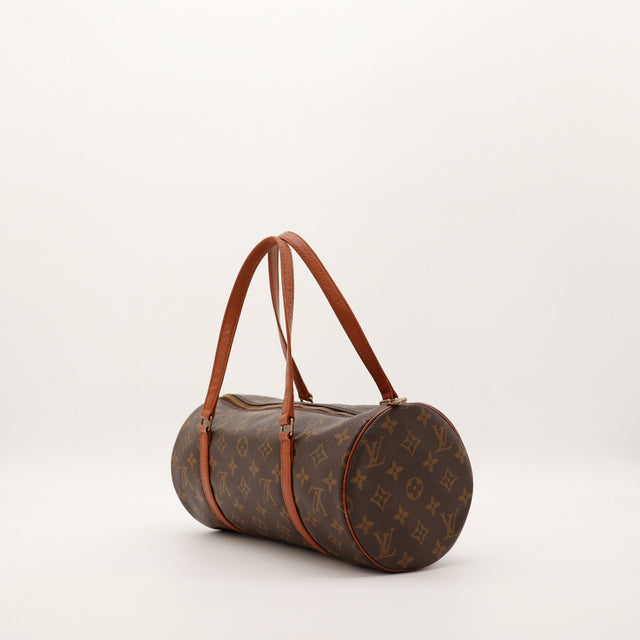 Sac Louis Vuitton Papillon 26 vue laterale anses cuir vachette — AMANA Vintage