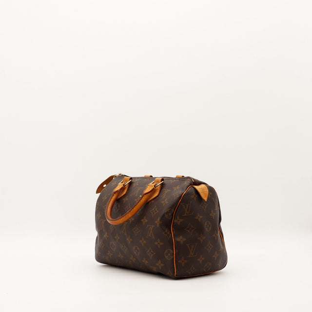 Louis Vuitton Speedy 25 vue trois quarts droite toile Monogramme — AMANA Vintage