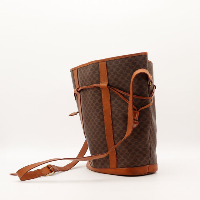 Sac Celine Seau Macadam vue latérale gauche bandoulière réglable toile Macadam vintage — AMANA Vintage
