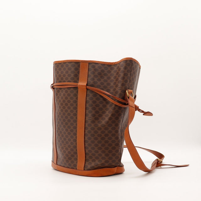 Sac Celine Seau Macadam vue trois quarts droite toile monogrammée vintage authentique — AMANA Vintage