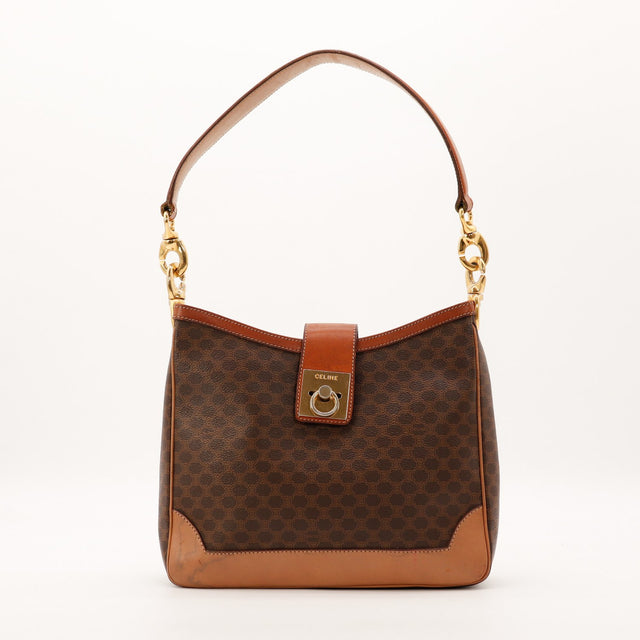 Sac Celine Hobo Macadam toile monogrammée vue de face occasion authentique — AMANA Vintage
