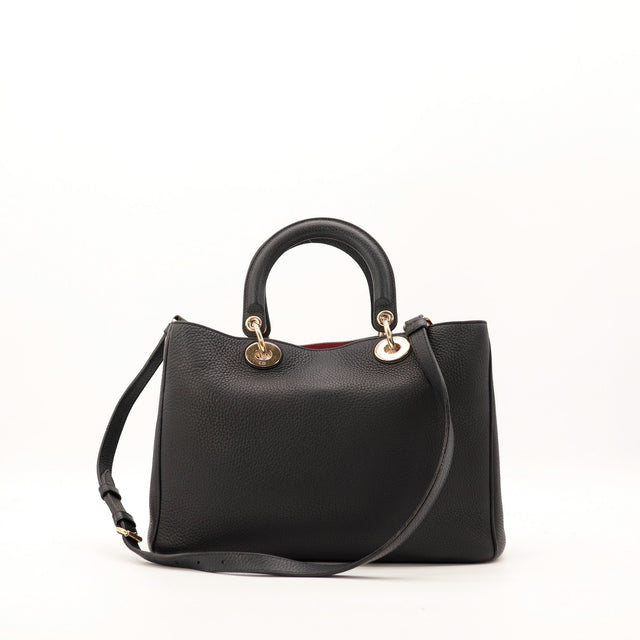 Sac Dior Diorissimo noir vue arrière bandoulière amovible — AMANA Vintage