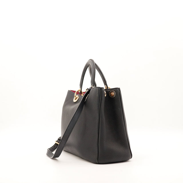 Sac Dior Diorissimo noir vue latérale cuir grené occasion — AMANA Vintage