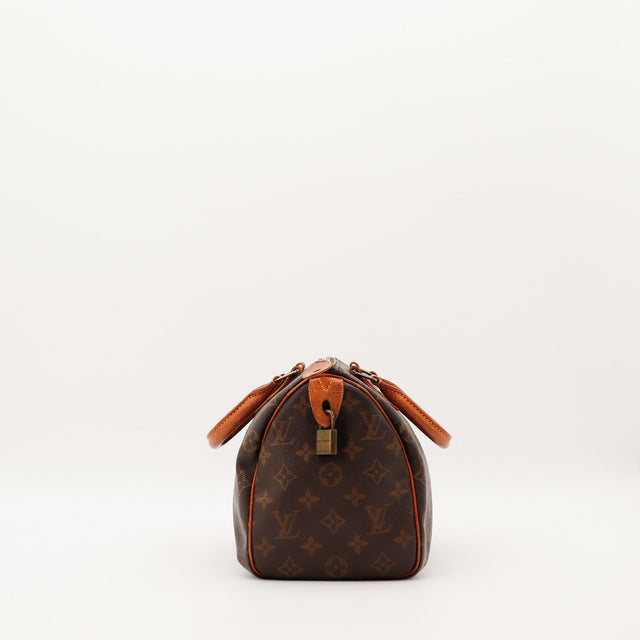 Louis Vuitton Speedy 25 vue de côté gauche avec cadenas d'origine — AMANA Vintage
