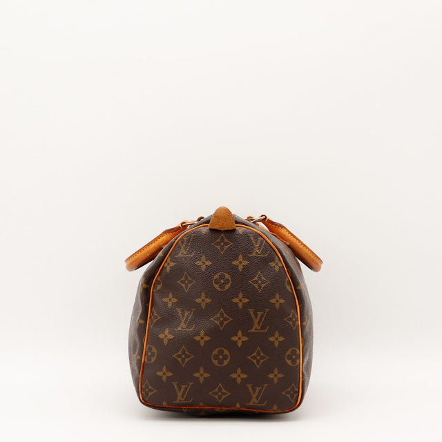 Détail de la doublure Louis Vuitton Speedy 30 Toile Monogramme occasion authentique — AMANA Vintage