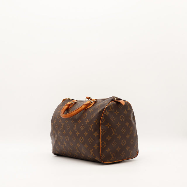 Vue trois quarts angle droit Louis Vuitton Speedy 30 Monogramme — AMANA Vintage
