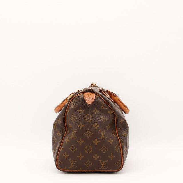 Détail de la doublure Louis Vuitton Speedy 30 Toile Monogramme occasion authentique — AMANA Vintage