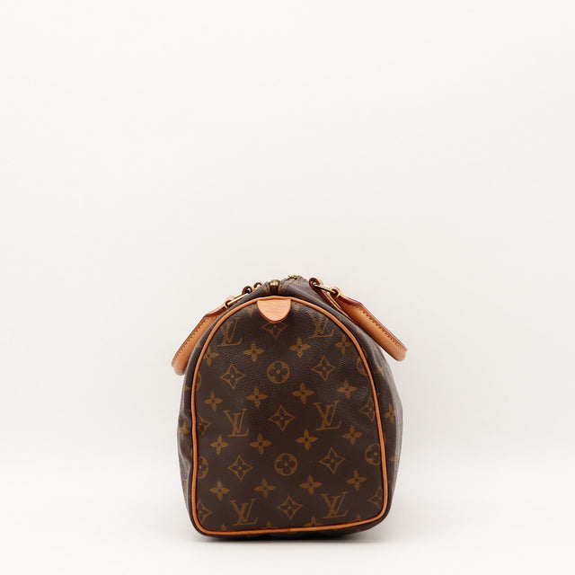 Détail de la doublure Louis Vuitton Speedy 30 Toile Monogramme occasion authentique — AMANA Vintage