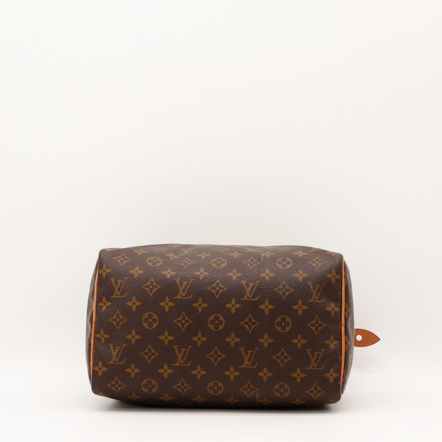 Détail de la tirette Louis Vuitton Speedy 30 Toile Monogramme occasion authentique — AMANA Vintage