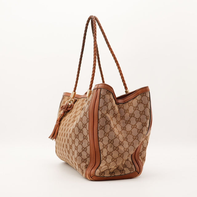 Sac Gucci Tote Bag Bamboo profil cuir marron occasion authentique — AMANA Vintage