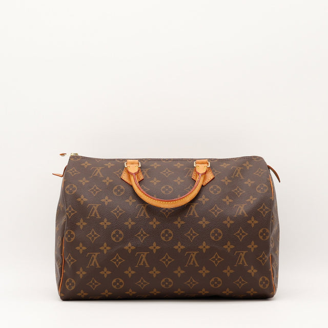 Vue de l'intérieur Louis Vuitton Speedy 35 Toile Monogramme occasion authentique — AMANA Vintage