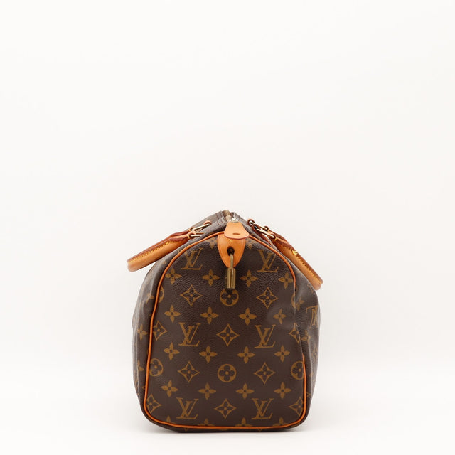 Vue de profil Louis Vuitton Speedy 30 Toile Monogramme occasion authentique — AMANA Vintage