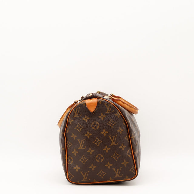 Détail de la doublure Louis Vuitton Speedy 30 Toile Monogramme occasion authentique — AMANA Vintage