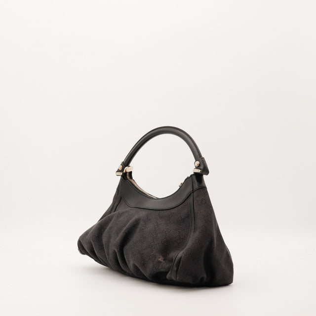 Sac Gucci Hobo D-Ring vue de côté silhouette souple occasion authentique — AMANA Vintage
