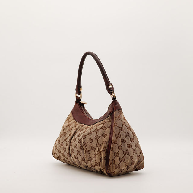 Sac Gucci Hobo toile monogrammée profil opposé occasion authentique — AMANA Vintage