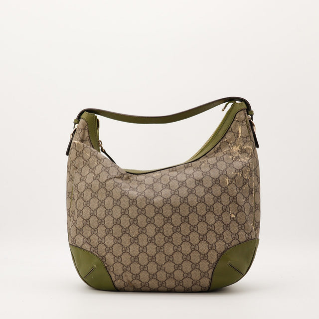 Sac Gucci Hobo toile monogrammée vue de profil arrière occasion authentique — AMANA Vintage