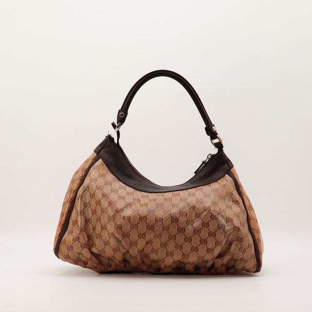 Sac Gucci Hobo D-Ring vue de dos toile monogrammée occasion authentique — AMANA Vintage