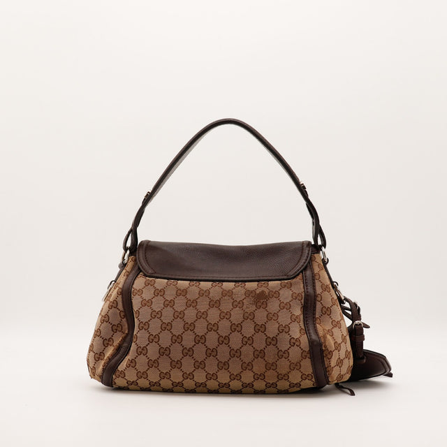 Sac Gucci Hobo Horsebit vue arrière toile monogrammée occasion authentique — AMANA Vintage