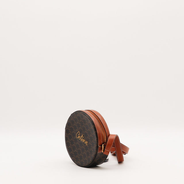 Sac rond Céline toile Triomphe vue de dos occasion authentique — AMANA Vintage