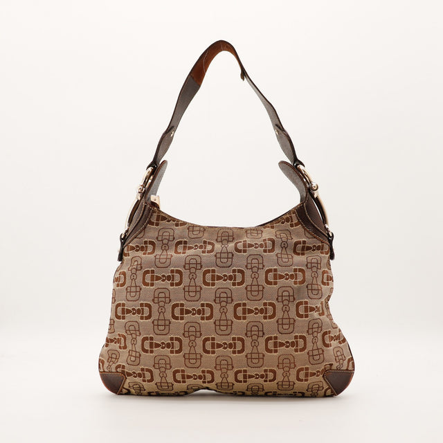 Sac Gucci Hobo Horsebit toile monogrammée vue arrière occasion authentique — AMANA Vintage