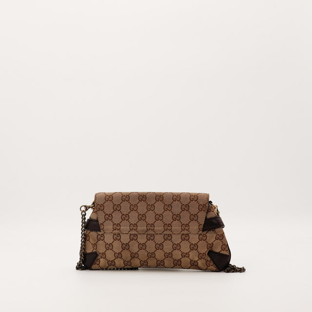 Sac Gucci Horsebit Chain dos toile monogrammée occasion authentique — AMANA Vintage