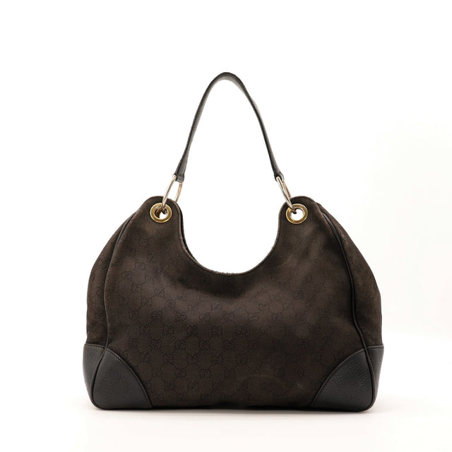 Sac Gucci Hobo toile monogrammée marron vue de face occasion authentique — AMANA Vintage