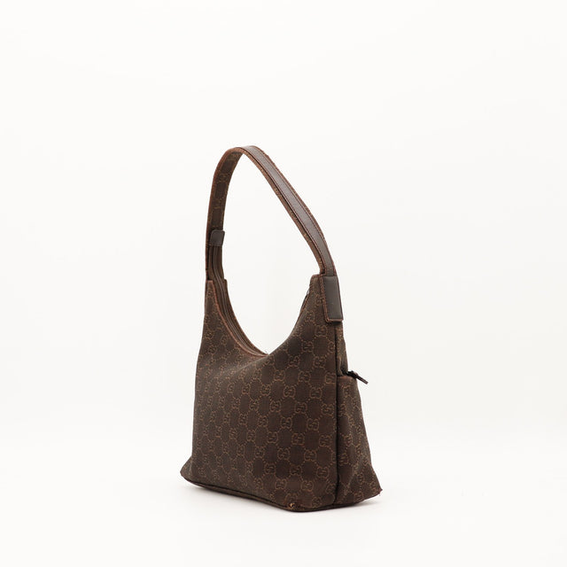 Sac Gucci Hobo toile monogrammée vue laterale occasion authentique — AMANA Vintage