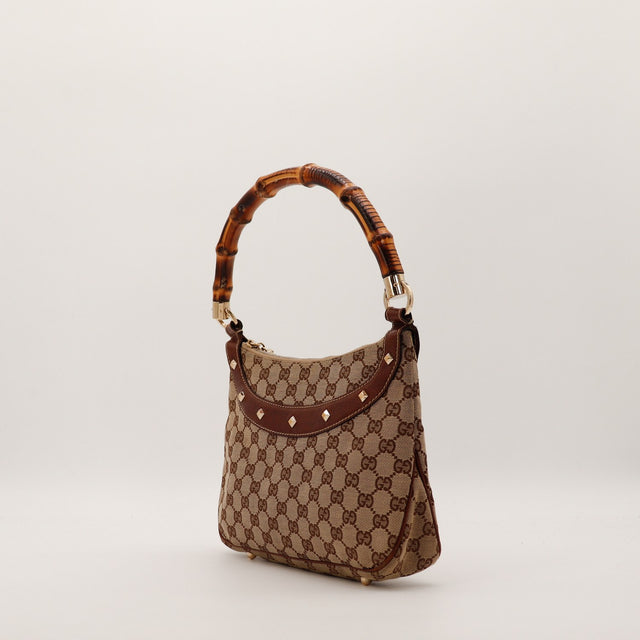Sac Gucci Hobo Bamboo profil anse bambou occasion authentique — AMANA Vintage
